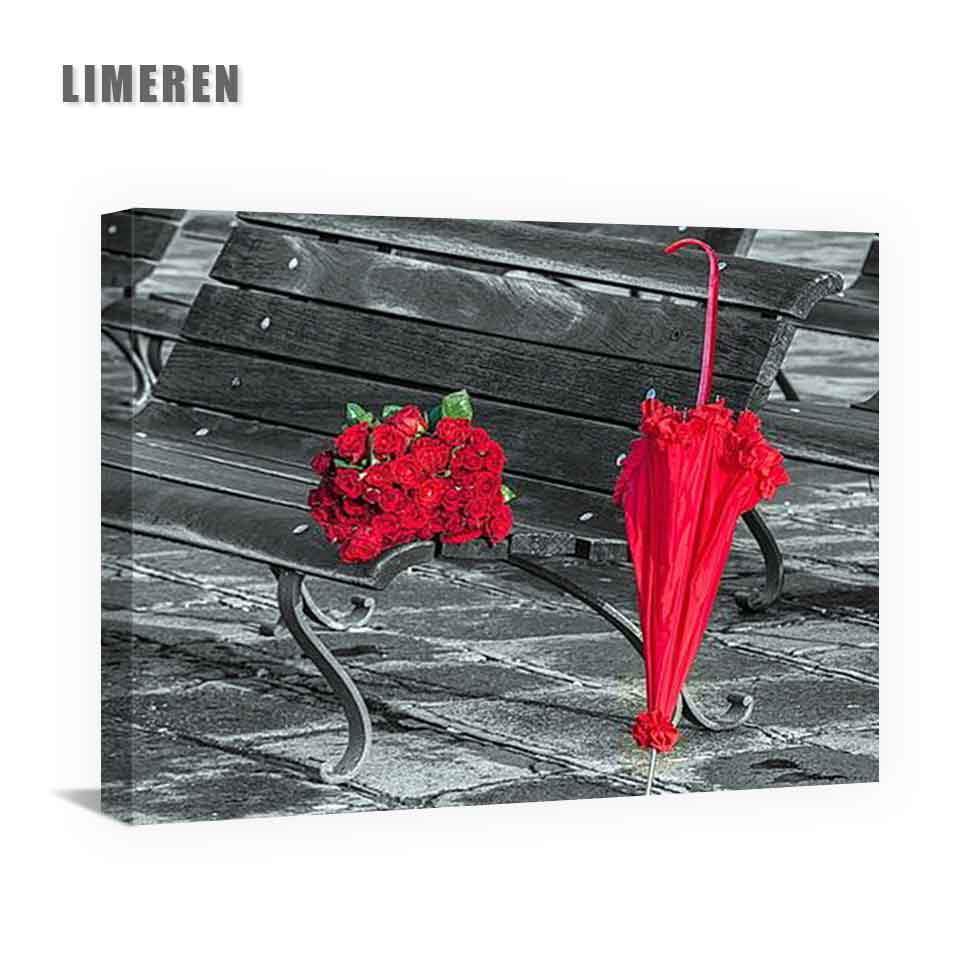 13 Styls Red Gray Flowers Street Landscape Art Pictures Oil Painting By Numbers Diy Drawing On Canvas For Home Decor Unique Gift