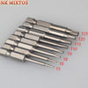 Nk Mixtos 8Pcs 1/4" Magnetic Torx Electric Screwdriver Bits 50Mm Long Torx Screwdriver Set T5/T6/T8/T9/T10/T15/T20/T25