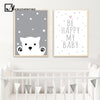 Baby Nursery Wall Art Canvas Poster Print Cartoon Rabbit Bear Painting Nordic Kids Decoration Picture Children Bedroom Decor