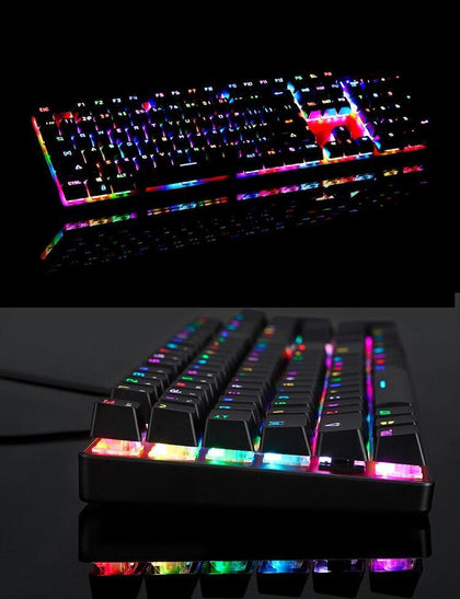 Original Motospeed CK104 Gaming Mechanical keyboard Wired Metal Blue Red Switch Russian V30 LED Backlit RGB for gamer Computer