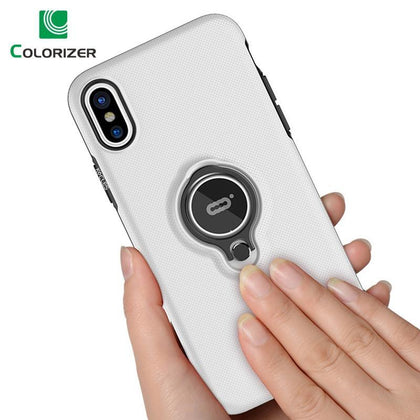 Magnetic Ring Bracket Case For iPhone 7 8 6 6s Plus Cases Metal Rotating Finger Ring Soft TPU Clear Cover For iPhone X XR XS MAX