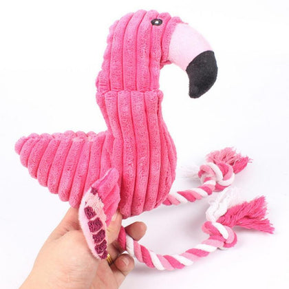 1PC Popular Funny Wild Flamingo Shape Dog Toy Squeaky Pet Puppies Chew Toy Plaything Sound Toys