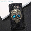 Diamond Bling Rhinestone Skull With Blue Eye Cover Fashion Phone Cases For Iphone 5 5S 6 6S 7 8 Plus Samsung S8 S7 S6 Edge Case