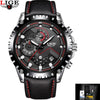 Lige Fashion Business Mens Automatic Watch Leather Waterproof Mechanical  Watch Mens Tourbillon Sport Watches Relogio Masculino