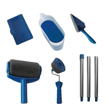 Eworld Roller Brush Tools Set Paint  Roller Flocked Edger Office Room Home Garden Wall DIY Wall Paint Brush Set 