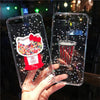 Jamular Bling Glitter Star Clear Phone Case For Iphone Xs Max Xr X 7 8 6 6S Plus Cute Cat Ice Cream Quicksand Back Cover Capa