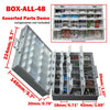 Aidetek Box Organizer Craft Beads Storage Lids Empty Enclosure Smd Smt Organizer Surface Mount Plastic Toolbox Label 2Boxall48 (2 pieces)