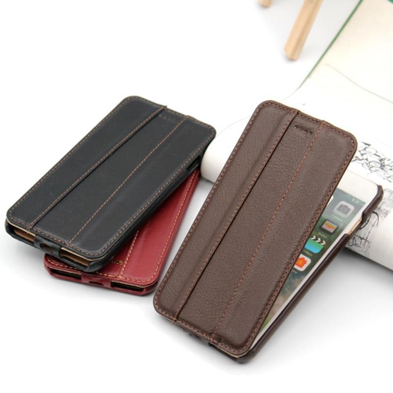 Ckhb Wallet Style Flip Genuine Leather Phone Case For Iphone 7 8 Plus 7Plus 8Plus Real Leather Luxury Back Cover Cases&Bag