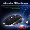 Rechargeable Breathing Led Wireless Gaming Mouse Usb 2.4Ghz 2000 Dpi Gamer Optical 10M Muoses For Pc Desktop Laptop Computer (Black)