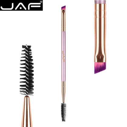 JAF Dual Ended Eye Makeup Brush for Eyebrow, Angled Eyebrow Brush plus Spoolie Eye Brow Brush Comb, Elegant Fashion D041V-Z