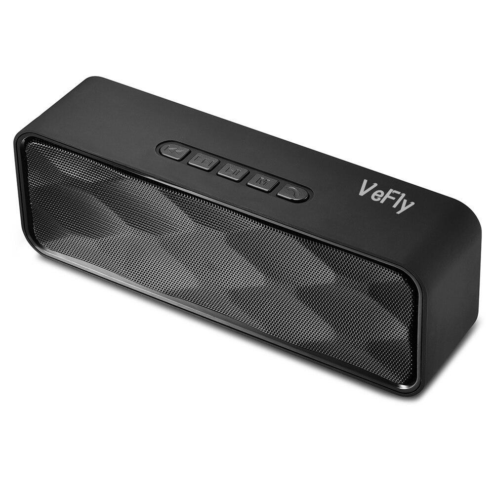 Vefly Bluetooth Speaker Portable Speakers Computer Portable Fm Radio Soundbar Wireless Speaker Mini Pc Hifi Usb Bt Music         (Black)