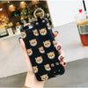 Luxury Cute Cartoon Bear Soft Phone Case For Iphone X Xr Xs Max For Iphone 6 6S 7 8 Plus Silicone Wrist Strap Holder Cover Coque