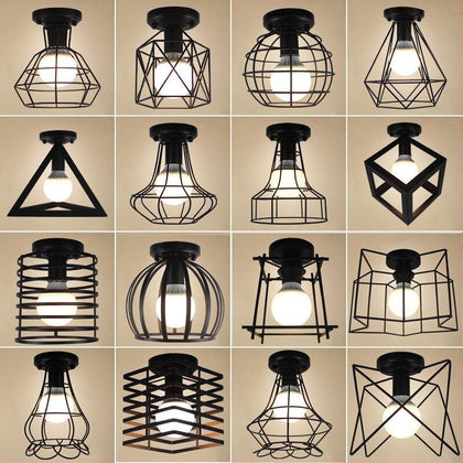 Vintage Ceiling Lights Lustre Luminaria Led Ceiling Lamp Loft Iron Cage Fixtures Abajur Home Lighting Plafonnier For Living Room