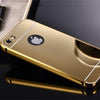 Luxury Aluminum For Iphone 5 5S Se Phone Case Metal Frame Acrylic Pc Mirror Shockproof Back Cover For Iphone On 4 4S 5 5S Cases