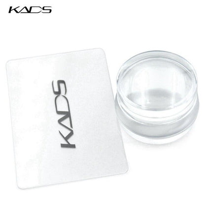 KADS 3.9cm Clear Jelly Sticky Stamper Nail Art Stamper Clear Silicone Marshmallow Nail Stamper & Scraper Stamp nail stamp Tool