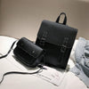 Fashion 2 Pcs/Set Leather Women Backpacks For Teenagers Female Back Pack Large Capacity Pu Travelling Bags Vintage School Bag