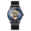 Ik Colouring Mens Watches Mesh Braided Stainless Steel Band Automatic Mechanical Male Clock Skeleton Steampunk Relogio Masculino