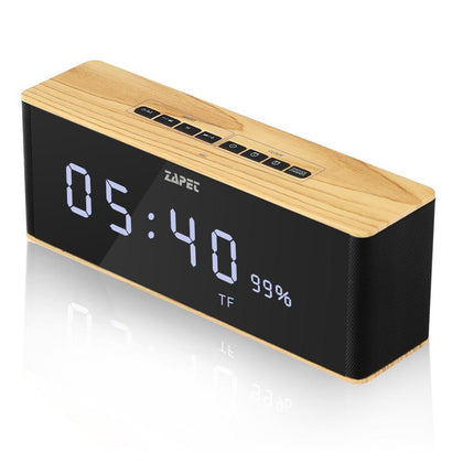 ZAPET Speaker Portable Bluetooth Speaker Wireless  Stereo Music Soundbox with LED Time Display Clock Alarm Loudspeaker