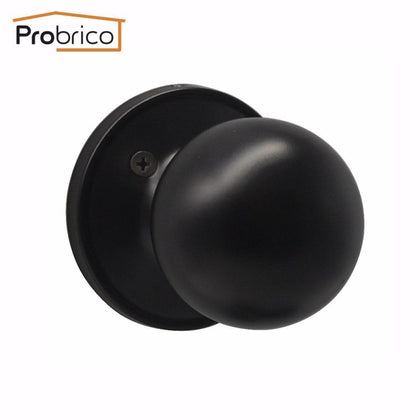 Probrico Black Stainless Steel Half-Dummy Door Knob For Interior Door Modern Round Door Handle DL607BKDM
