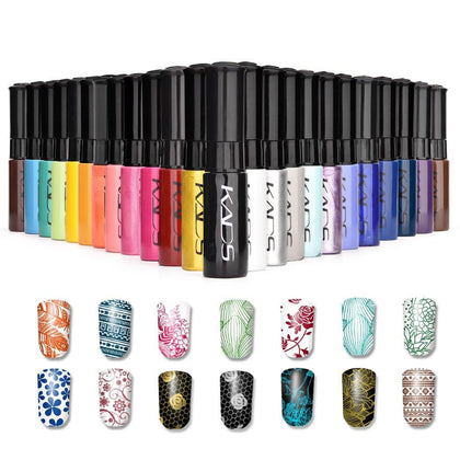 nail stamping polish for Nail stamp templates Varnish 7ml 1 Bottle/LOT Colorful Stamping Polish nail art pen 21 color vernis