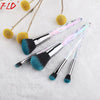 Fld 5Pcs Crystal Style Makeup Brushes Set Powder Foundation Eye Blush Brush Cosmetic Professional Makeup Brush Kit Tools