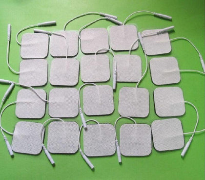 20pcs/lot Electrode Pads Tens Electrodes for Tens Digital Therapy Machine body Massager 5x5cm Nerve Stimulator with 2mm Plug