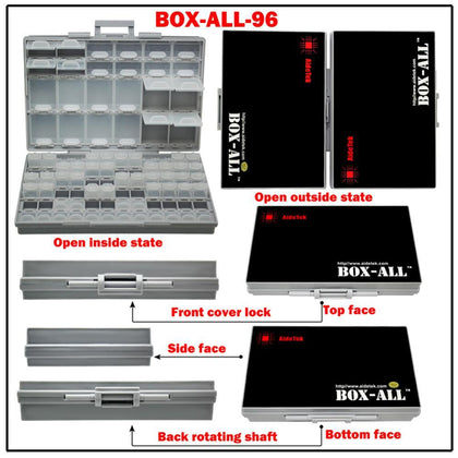 Aidetek smd storage SMT resistor capacitors assortment box kit Lab Electronics  Cases & Organizers storage box plastic BOXALL96