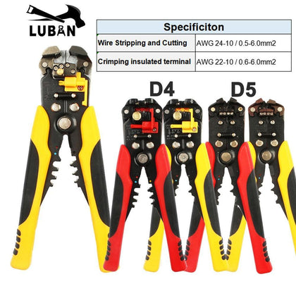 HS-D1 AWG 24-10 0.2-6.0mm2 wire stripper Multifunctional automatic stripping pliers Cable wire Stripping Crimping tools Cutting