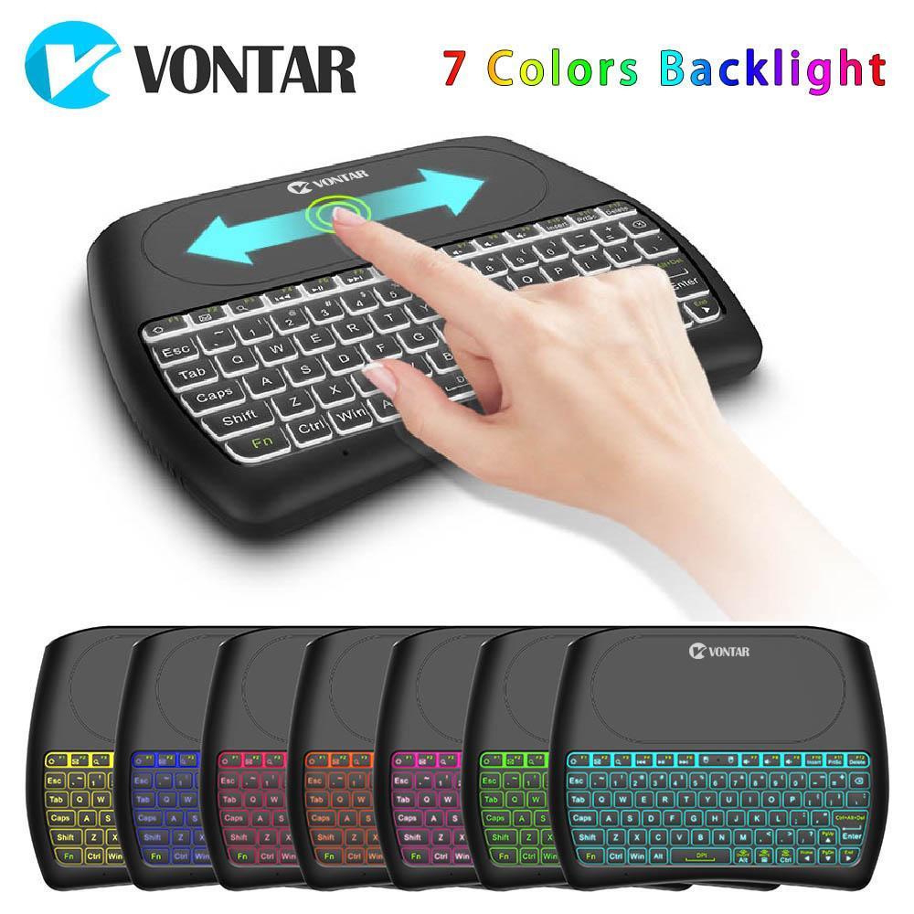 2.4Ghz Wireless Mini Keyboard D8 Pro 7 Colors Backlit I8 English Russian Air Mouse Touchpad Controller For Android Tv Box Pc