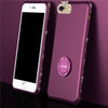 Ranipobo For Iphone 6 6S Case For Iphone 7 8 Plus X Soft Cases Bling Diamond Rhinestone Cover Finger Ring Holder Stand Case