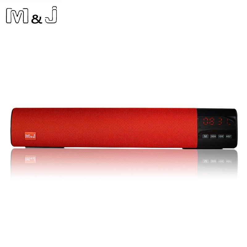 M&J Powerful 10W Bluetooth Speaker Soundbar Hifi Mini Altavoz  Support Tf Card Fm Usb Clock Speaker For Computer Pc Tablet Tv