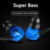 Fonge S500 Stereo Earphones Hifi Sport Running In Ear Earphone Super Bass Headset Waterproof Ipx5 Earbuds Transparent With Mic (Black)