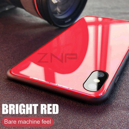 ZNP Luxury Tempered Glass Phone Case For iphone 6 6s 7 Plus 8 Slim Back Glass Cover Cases For iphone X 8 7 Plus 6 6s Case Shell