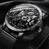 Ik Colouring Mens Watches Mesh Braided Stainless Steel Band Automatic Mechanical Male Clock Skeleton Steampunk Relogio Masculino