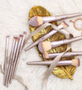 Diolan 10Pcs Full Professional Makeup Brushes Sets & Kits Size Foundation Synthetic Hair Champagne Gold Brushes Pennelli Trucco