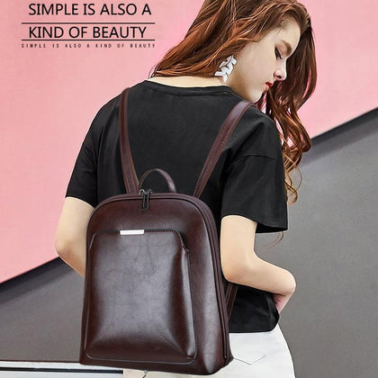Vintage Backpack Female Brand Leather Women's backpack Large Capacity School Bag for Girls Leisure Shoulder Bags for Women 2018 