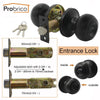 Probrico Stainless Steel Black Door Lock Entrance/Privcy/Passage/Deadbolt Locker Key/Keyless Security Door Knob Handle Dl609Bk