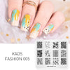 Kads New Arrival Fashion 005 Series Stripe Leopard Speckle Shape Nail Decoration Stamp Template Stencil Polish Stamp Plate