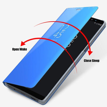 For Samsung Galaxy A7 2018 Case Flip Mirror Luxury Clear View wake Smart bracket Phone Cover For A750 SM-A750F A750F Coque