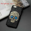 Diamond Bling Rhinestone Skull With Blue Eye Cover Fashion Phone Cases For Iphone 5 5S 6 6S 7 8 Plus Samsung S8 S7 S6 Edge Case