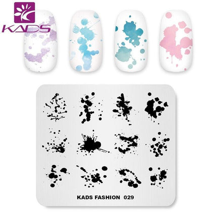 KADS Nail Templates Fashion 029 Splash-ink Painting Design Image Template Nail Stamp Templates Plate Stamping Nail Art Stencils