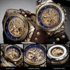 Steampunk Bronze Automatic Watch Men Mechanical Watches Vintage Retro Leather Transparent Skeleton Watch Clock Man