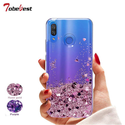 Glitter Liquid Case For Samsung Galaxy A30 A50 A70 Silicone Coque Samsung A30 A50 A70 Dynamic Qicksand Star Love heart Cover 