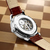 Orkina Male Mechanical Hand-Wind Skeleton Wristwatch Luminous Hands Watch For Men