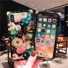 Luxury Blue Ray Flower Rose Square Silicone Phone Case For Iphone 7 8 S 6 Plus X Xr Xs Max Holder Cover For Samsung S8 S9 Note9