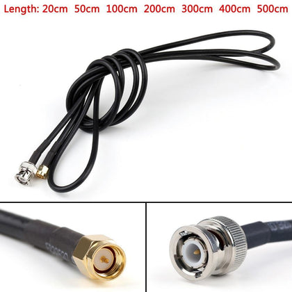 Areyourshop RG58 Cable BNC Male Plug To SMA Male Straight Crimp Coax Pigtail 20CM 50CM 100CM 200CM 500CM HIgh Quality Cable Wire