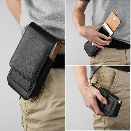 Belt clip Cover For Iphone 6 7 8 Universal Phone pouch Bags holster Leather Wallet Case carrying Bag For Smartphone
