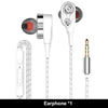 Ptm Double Unit Drive Earphone With Volume Control Subwoofer Gaming Headsets Sport Earbuds Headphones For Phone Fones De Ouvido