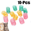 10 pcs Plastic Colorful Cats Toy Spiral Springs Set