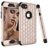 3-In-1 Impact Cover Hard&Soft Silicone Hybrid Case Universal For Iphone 6 6S 7 7 Plus 8 8 Plus Armor Phone Cases Bling Diamond